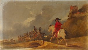 Cavalerie in een landschap door Sir Peter Francis Bourgeois